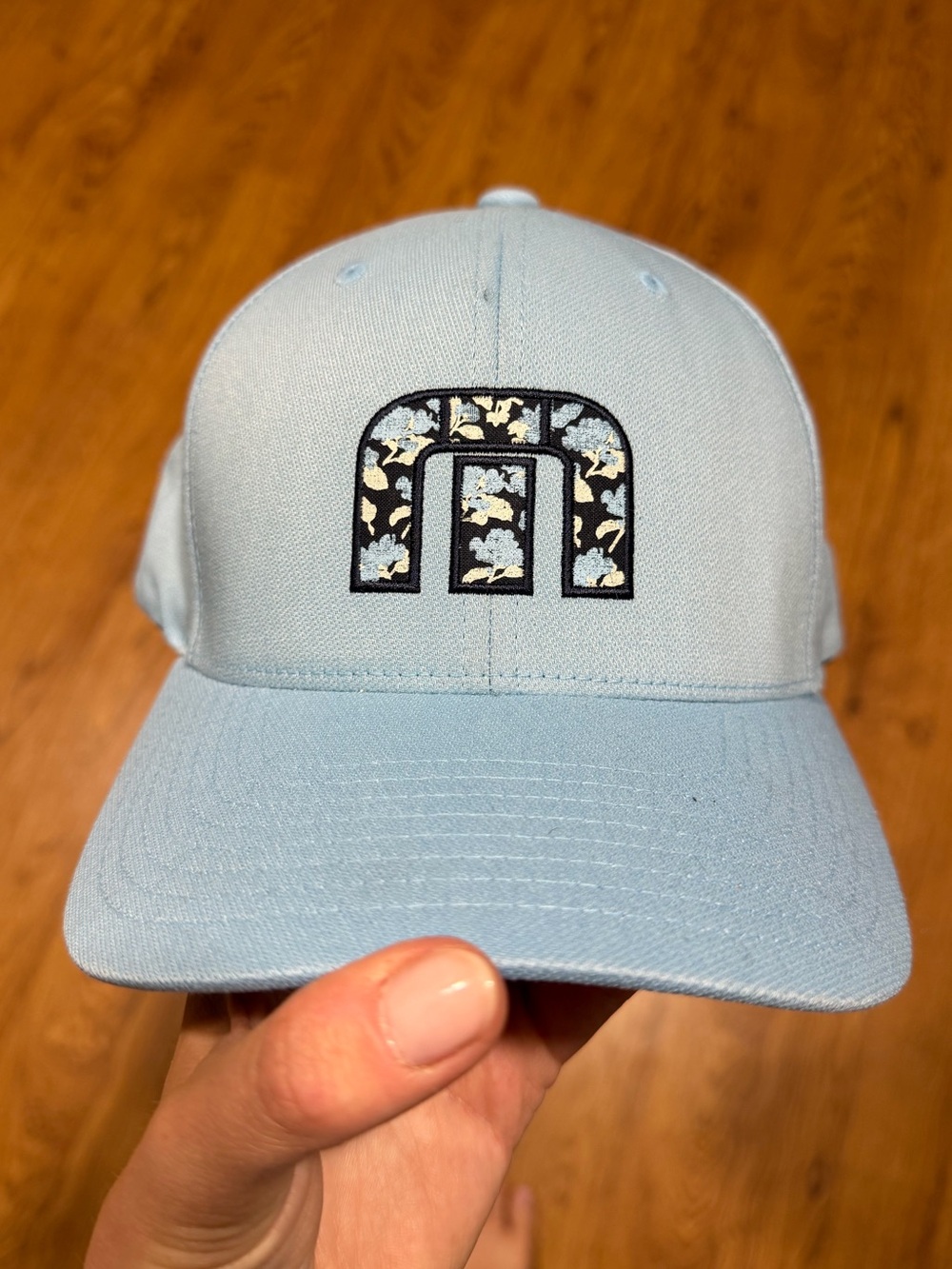 Travis Matthew M Logo Floral Light Blue Snapback Golf Hat